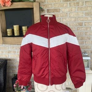 Forever 21 red/white Chevron jacket size S NWT!